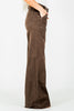 Judy Blue High - Waist Wide Leg Brown Jeans W/ Front Patch Pockets - Whiskey Skies - JUDY BLUE