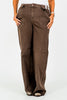 Judy Blue High - Waist Wide Leg Brown Jeans W/ Front Patch Pockets - Whiskey Skies - JUDY BLUE