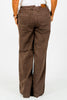 Judy Blue High - Waist Wide Leg Brown Jeans W/ Front Patch Pockets - Whiskey Skies - JUDY BLUE