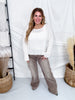 Judy Blue High - Waist Wide Leg Clay Yarned Dyed Criss Cross Waist Band Jeans - Whiskey Skies - JUDY BLUE