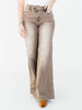 Judy Blue High - Waist Wide Leg Clay Yarned Dyed Criss Cross Waist Band Jeans - Whiskey Skies - JUDY BLUE