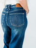Judy Blue High - Waist Wide Leg Tummy Control Front Welt Pocket Jeans - Whiskey Skies - JUDY BLUE