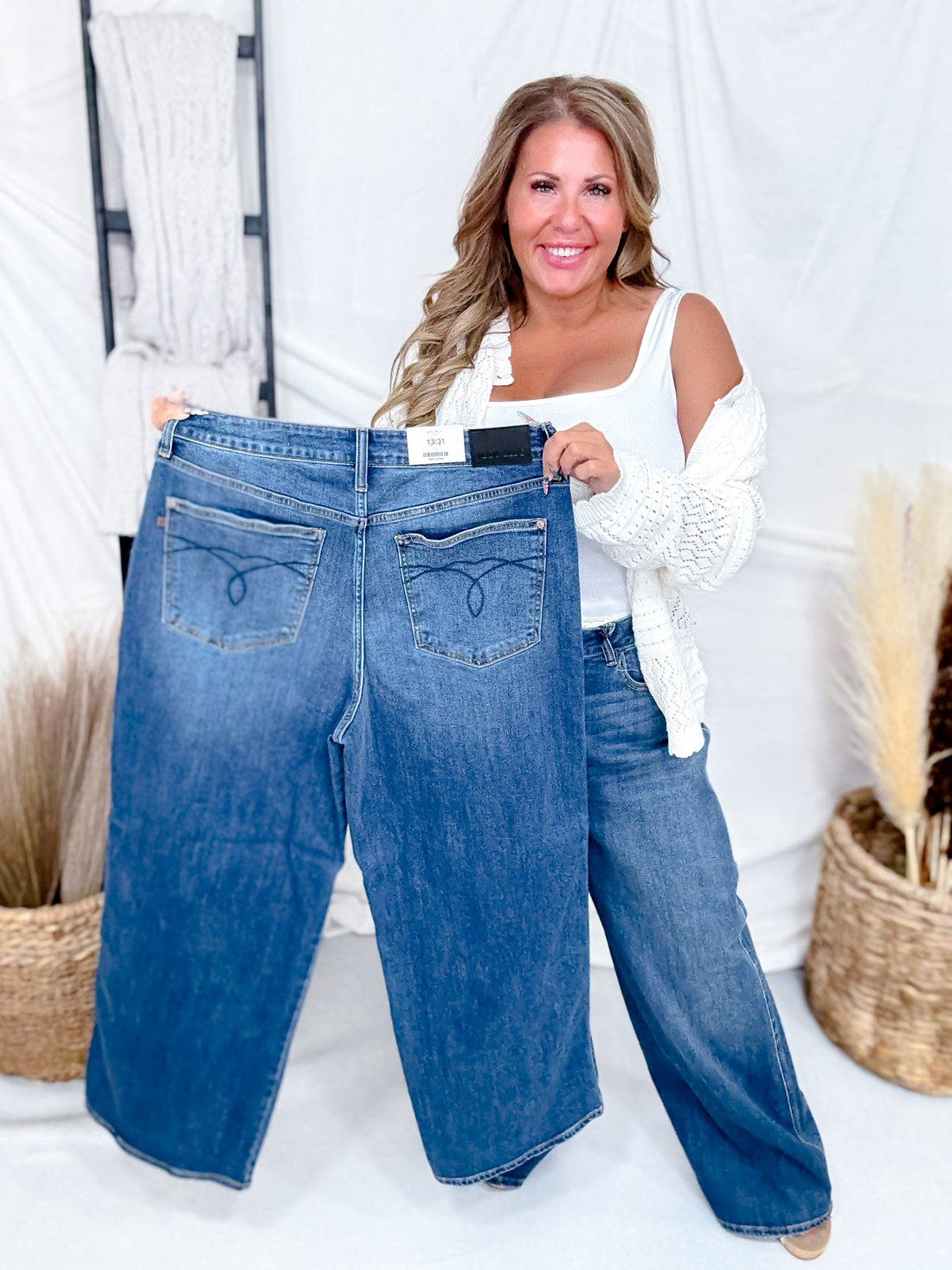 Judy Blue High Waist Wilhelmina Baggy Jeans - Whiskey Skies - JUDY BLUE