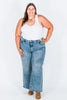 Judy Blue High - Waist Wilhemina Light Vintage Wash Wide Leg Jeans - Whiskey Skies - JUDY BLUE