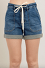 Judy Blue High Waisted Cuffed Jogger Shorts - Whiskey Skies - JUDY BLUE