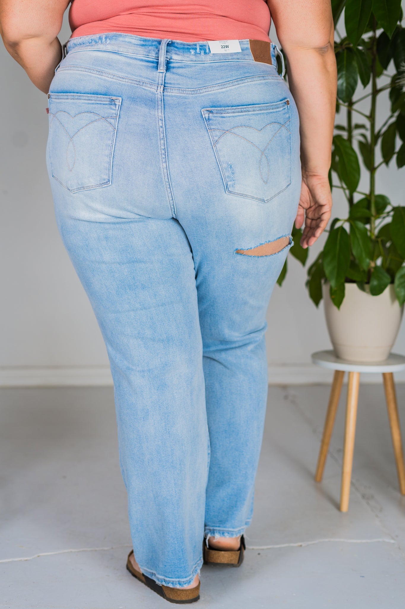 Judy Blue High Waisted Destroy 90's Straight Jeans - Whiskey Skies - JUDY BLUE