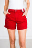 Judy Blue High Waisted Scarlet Shorts with Heart Shaped Pockets - Whiskey Skies - Whiskey Skies