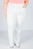 Judy Blue High Waisted White Wide Leg Jeans with Braided Waistband - Whiskey Skies - JUDY BLUE