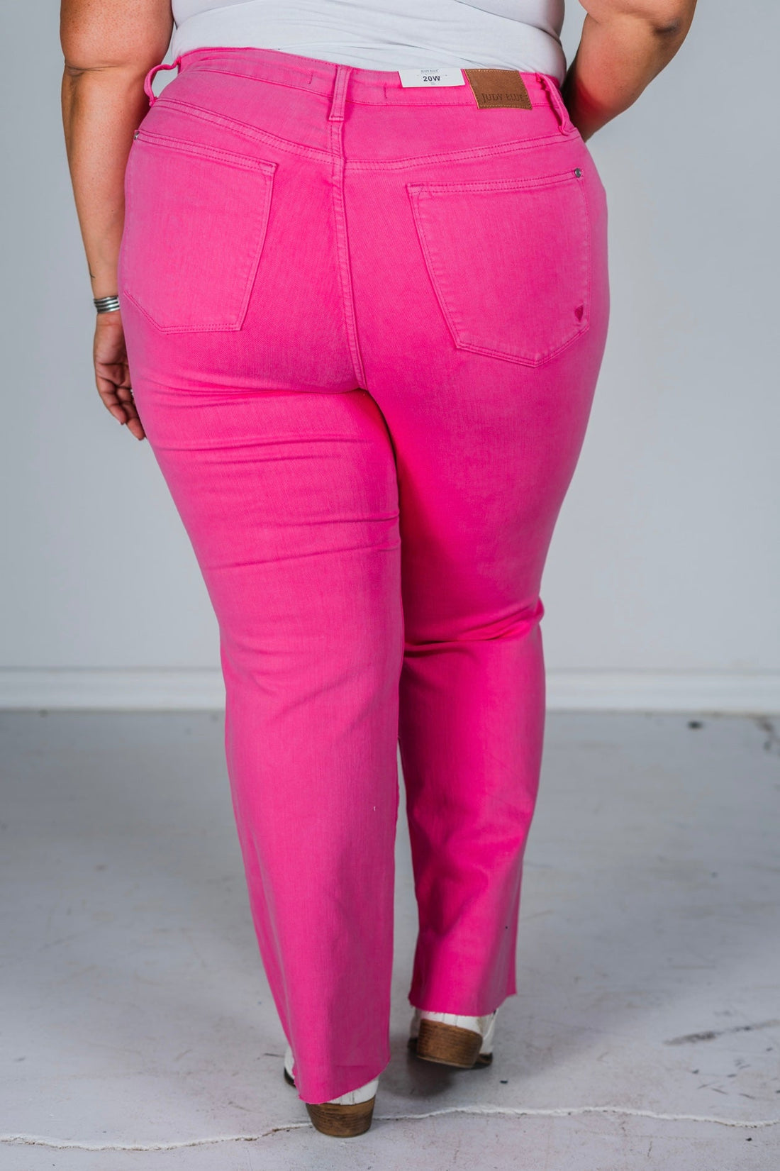 Judy Blue Hot Pink High Waist 90's Straight Jeans FINAL SALE - Whiskey Skies - JUDY BLUE