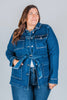 Judy Blue Mid Length Denim Utility Jacket with Side Slit - Whiskey Skies - JUDY BLUE