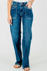 Judy Blue Mid Rise 90's Straight Jeans With Double Pockets - Whiskey Skies - JUDY BLUE