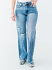 Judy Blue Mid - Rise 90's Straight Leg Rigid Magic Jeans - Whiskey Skies - JUDY BLUE
