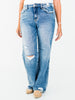 Judy Blue Mid - Rise 90's Straight Leg Rigid Magic Jeans - Whiskey Skies - JUDY BLUE