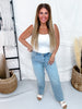 Judy Blue Mid Rise Ankle Straight Leg Jeans With Bandana Loop - Whiskey Skies - JUDY BLUE