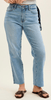 Judy Blue Mid Rise Ankle Straight Leg Jeans With Bandana Loop - Whiskey Skies - JUDY BLUE