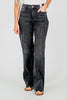 Judy Blue Mid - Rise Black Straight Leg Western Seam Detail Jeans - Whiskey Skies - JUDY BLUE
