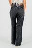 Judy Blue Mid - Rise Black Straight Leg Western Seam Detail Jeans - Whiskey Skies - JUDY BLUE