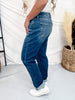 Judy Blue Mid Rise Boyfriend Jeans In True Indigo - Whiskey Skies - JUDY BLUE