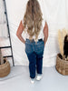 Judy Blue Mid Rise Boyfriend Jeans In True Indigo - Whiskey Skies - JUDY BLUE