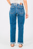Judy Blue Mid - Rise Classic Cuffed Boyfriend Jeans - Whiskey Skies - JUDY BLUE