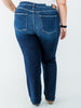 Judy Blue Mid Rise Classic Straight Leg Dark Wash Jeans (Short/Regular/Long) - Whiskey Skies - JUDY BLUE