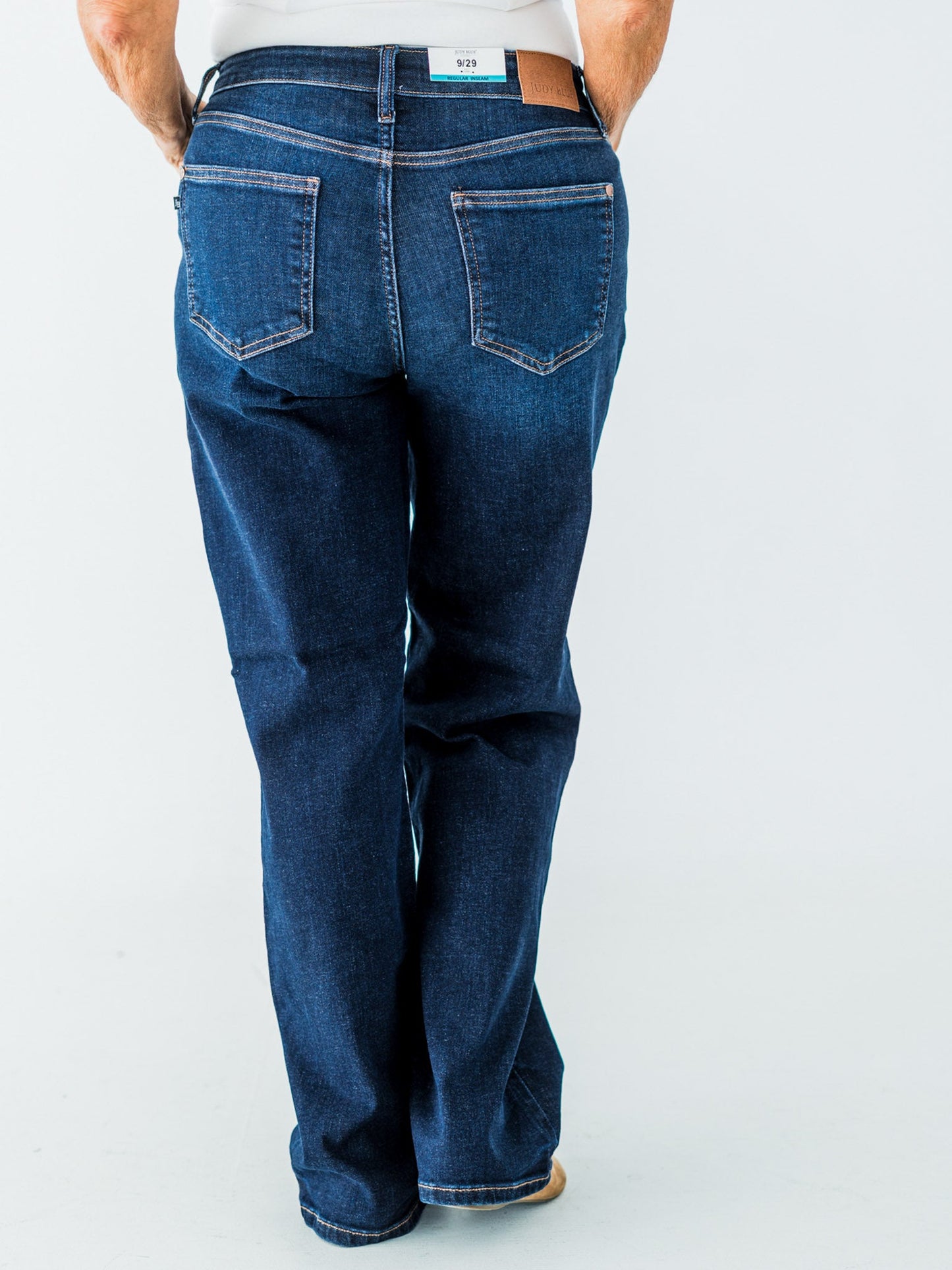 Judy Blue Mid Rise Classic Straight Leg Dark Wash Jeans (Short/Regular/Long) - Whiskey Skies - JUDY BLUE