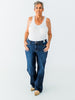 Judy Blue Mid Rise Classic Straight Leg Dark Wash Jeans (Short/Regular/Long) - Whiskey Skies - JUDY BLUE