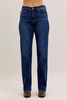 Judy Blue Mid Rise Classic Straight Leg Dark Wash Jeans (Short/Regular/Long) - Whiskey Skies - JUDY BLUE