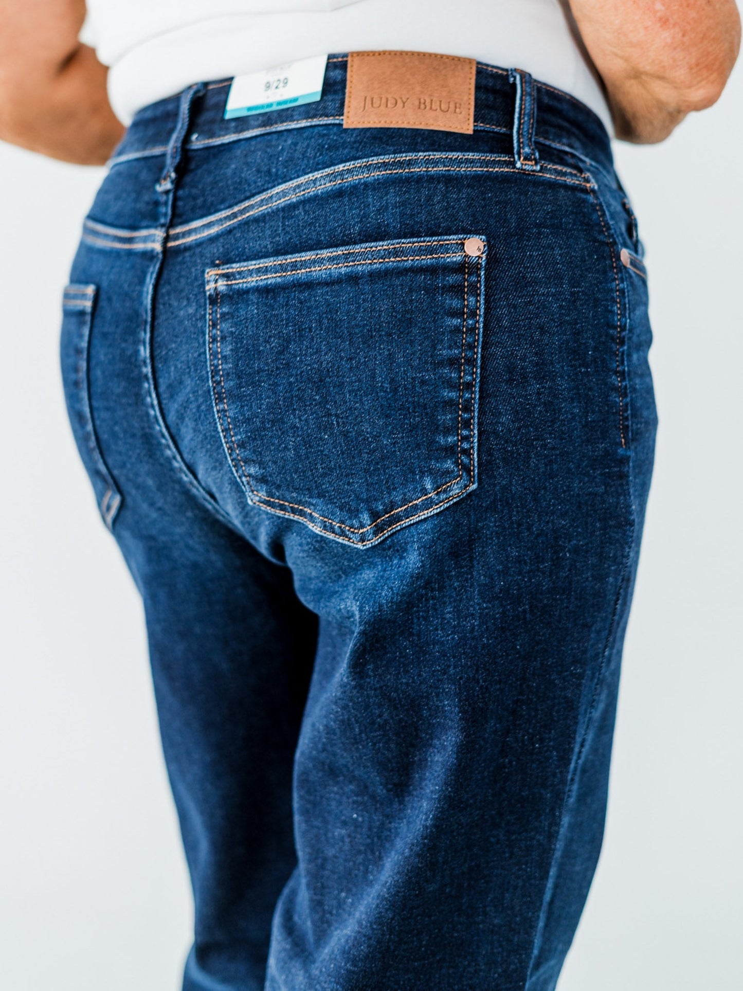 Judy Blue Mid Rise Classic Straight Leg Dark Wash Jeans (Short/Regular/Long) - Whiskey Skies - JUDY BLUE