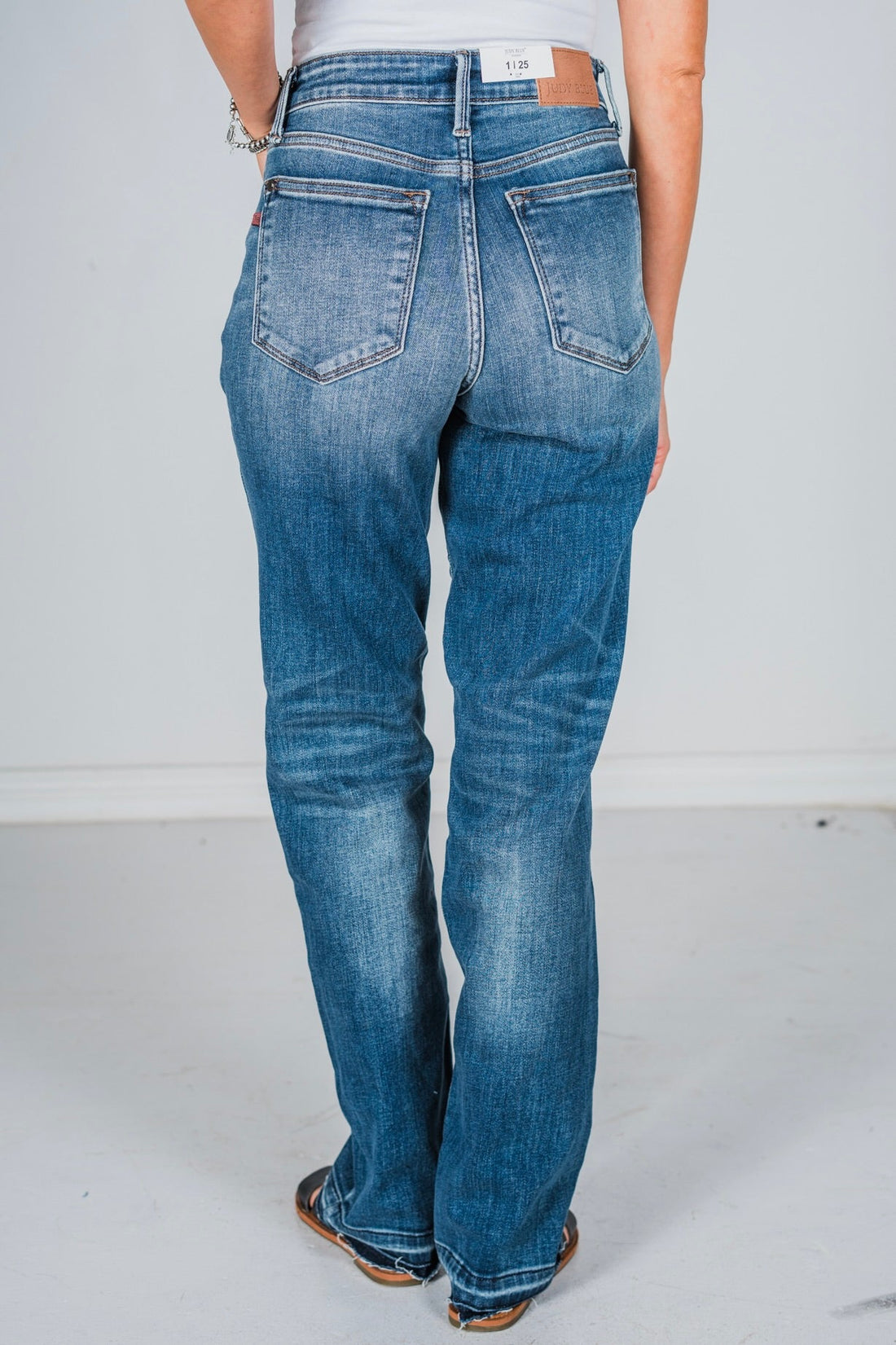 Judy Blue Mid - Rise Dad Jeans - Whiskey Skies - JUDY BLUE