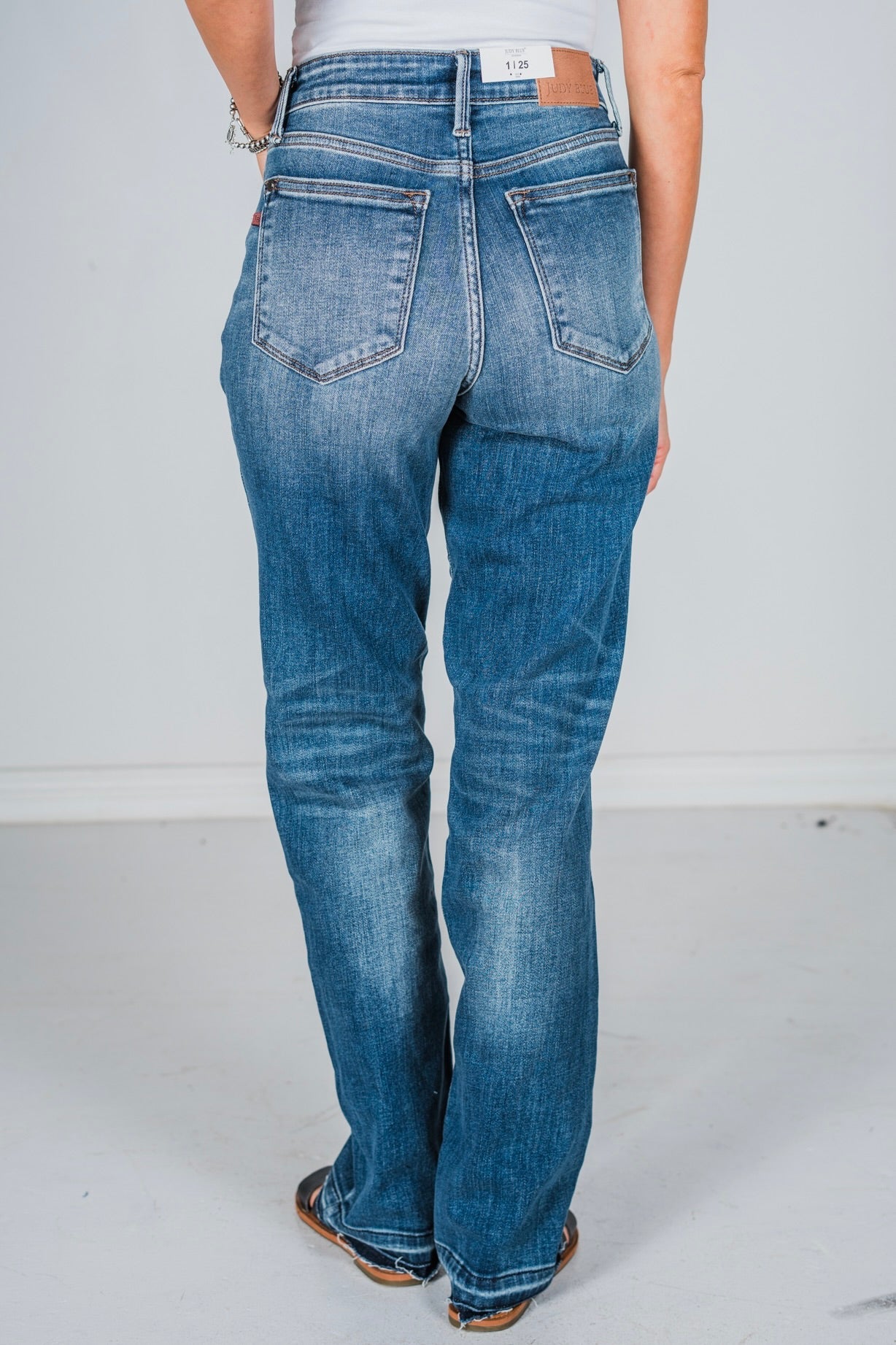 Judy Blue Mid - Rise Dad Jeans - Whiskey Skies - JUDY BLUE