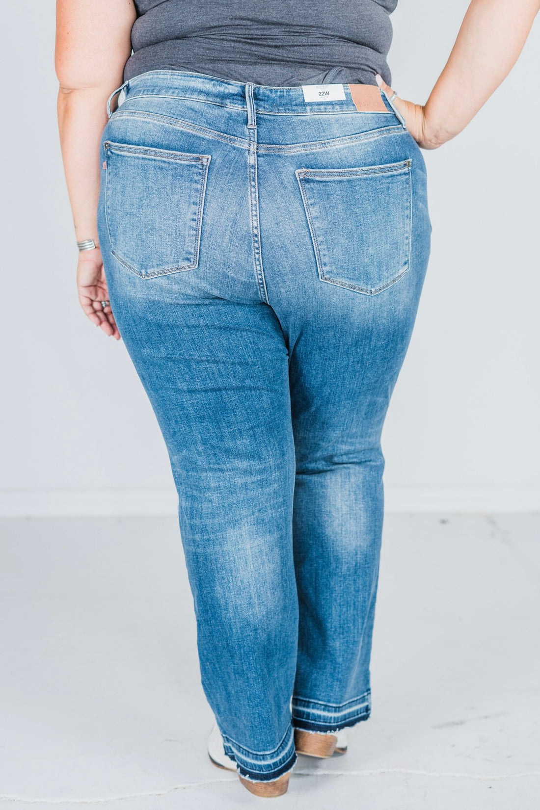 Judy Blue Mid - Rise Dad Jeans - Whiskey Skies - JUDY BLUE