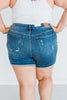 Judy Blue Mid - Rise Dad Shorts with Cell Phone Pocket - Whiskey Skies - JUDY BLUE