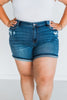 Judy Blue Mid - Rise Dad Shorts with Cell Phone Pocket - Whiskey Skies - JUDY BLUE