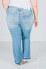 Judy Blue Mid - Rise Destroy & Released Hem Bootcut Jeans - Whiskey Skies - JUDY BLUE