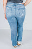 Judy Blue Mid - Rise Destroy Straight Jeans - Whiskey Skies - JUDY BLUE