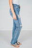 Judy Blue Mid - Rise Destroy Straight Jeans - Whiskey Skies - JUDY BLUE