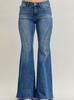 Judy Blue Mid - Rise Flare Double Angular Seam Jeans - Whiskey Skies - JUDY BLUE