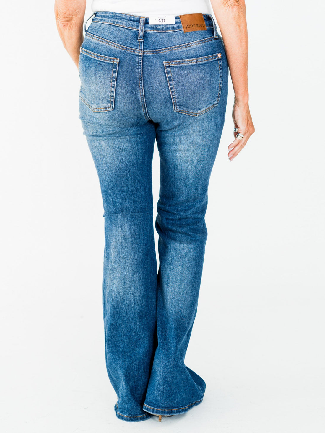 Judy Blue Mid - Rise Flare Double Angular Seam Jeans - Whiskey Skies - JUDY BLUE