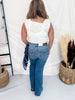Judy Blue Mid Rise Flare Jeans W/ Bandana Loop - Whiskey Skies - JUDY BLUE
