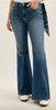 Judy Blue Mid Rise Flare Jeans W/ Bandana Loop - Whiskey Skies - JUDY BLUE