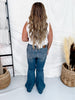 Judy Blue Mid Rise Flares With Front Flap Pockets - Whiskey Skies - JUDY BLUE
