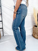Judy Blue Mid Rise Flares With Front Flap Pockets - Whiskey Skies - JUDY BLUE