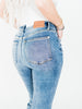 Judy Blue Mid Rise Flares With Wide Hems - Whiskey Skies - JUDY BLUE