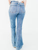 Judy Blue Mid Rise Flares With Wide Hems - Whiskey Skies - JUDY BLUE