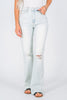 Judy Blue Mid - Rise & Fray Hem Bootcut Jeans - Whiskey Skies - JUDY BLUE