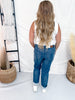 Judy Blue Mid Rise Indigo Knit Boyfriend Jeans - Whiskey Skies - JUDY BLUE