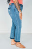 Judy Blue Mid - Rise Release hem Cropped Bootcut Jeans - Whiskey Skies - JUDY BLUE