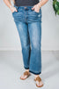 Judy Blue Mid - Rise Release hem Cropped Bootcut Jeans - Whiskey Skies - JUDY BLUE