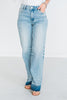 Judy Blue Mid - Rise Release Hem Wide Leg Jeans - Whiskey Skies - JUDY BLUE
